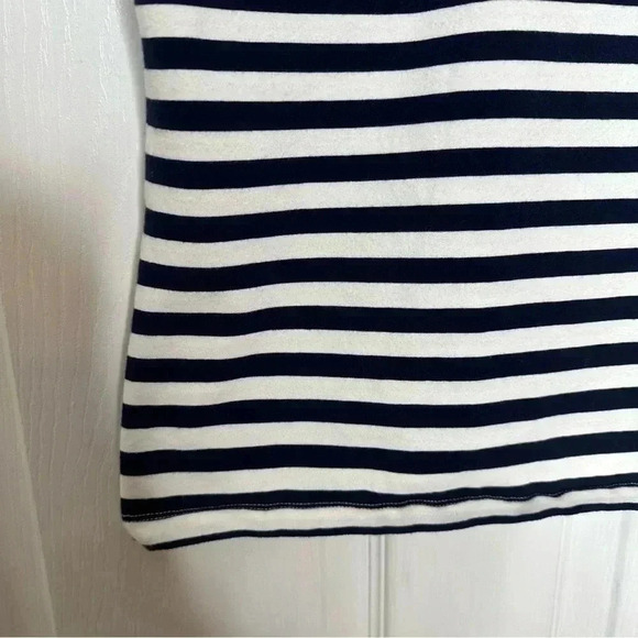Izod Polo Shirt Sleeveless Collared Striped Blue & White  Size Medium - Picture 12 of 16